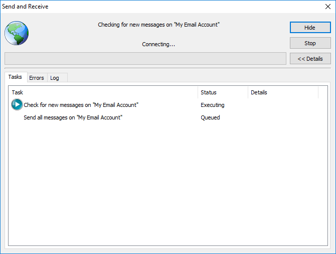 Send and Receive window