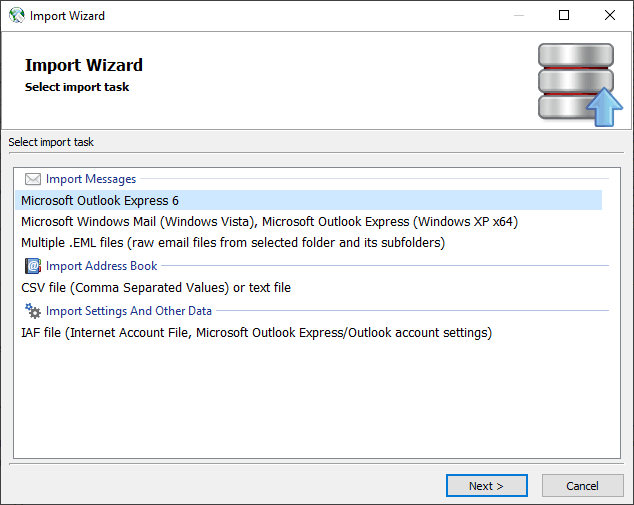 Import wizard
