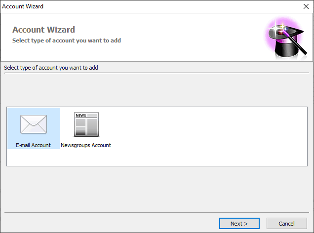 Account wizard