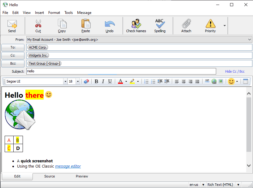 Message editor - visual editor