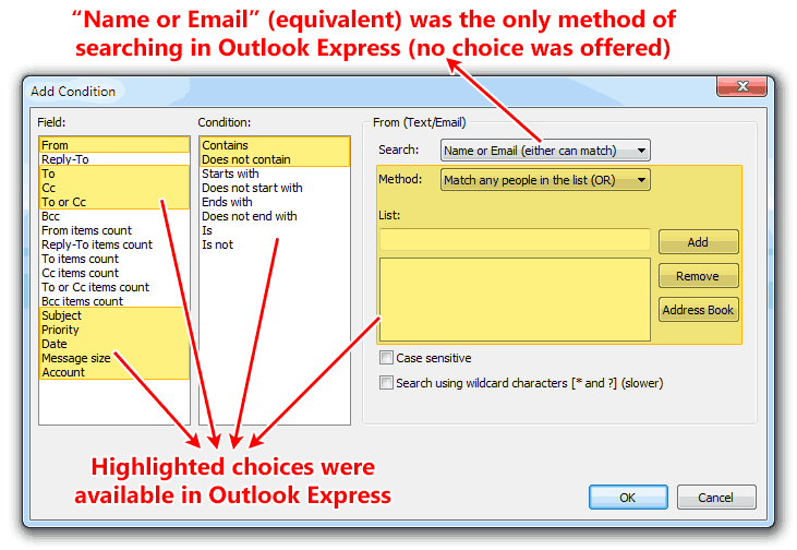 If Outlook Express would have the same user interface this is how it would compare