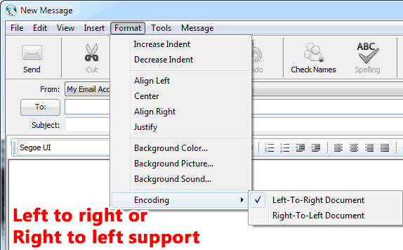 Left to right and right to left document types are supported