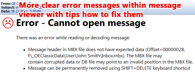 Error messages are more clear and offer tips how to fix them