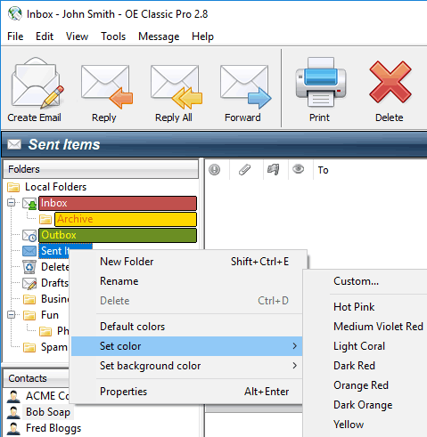 You can set custom folder colors by right clicking over a folder