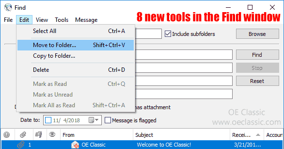 8 new tools in the Find window!